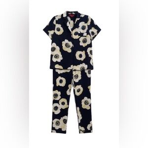 Ladies Hugo Boss Pajama Set- Navy and White Floral soft and comfy size 6